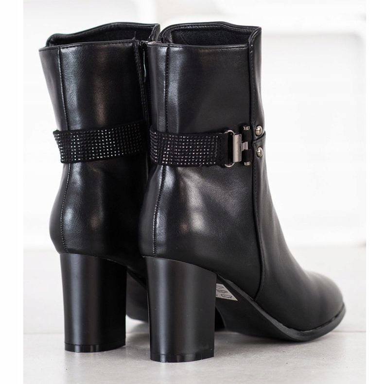 Sabatina Botas de cano altas elegantes preto 1