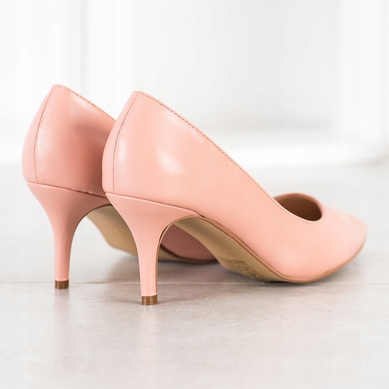 SHELOVET Bombas com couro ecológico rosa 1