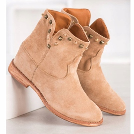 Bella Paris Botas de cowboy bege quentes 2