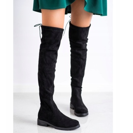 SHELOVET Botas acima do joelho com zircônia cúbica preto 2 SHELOVET Botas acima do joelho com zircônia cúbica preto 2