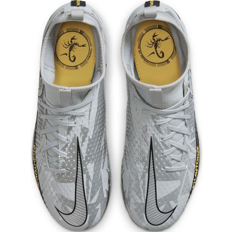 Chuteiras Nike Phantom Gt Scorpion Academy Dynamic Fit FG / MG Jr DA2287 001 azul cinza 1