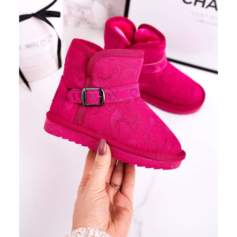 Apawwa Botas de neve infantis com pele fúcsia kawai rosa 1 Apawwa Botas de neve infantis com pele fúcsia kawai rosa 1