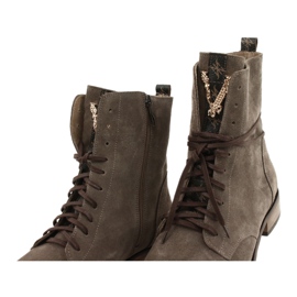 Botas femininas Nicole camurça couro cappuccino 2593 032 marrom 3