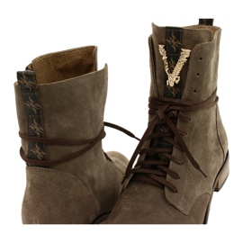 Botas femininas Nicole camurça couro cappuccino 2593 032 marrom 5