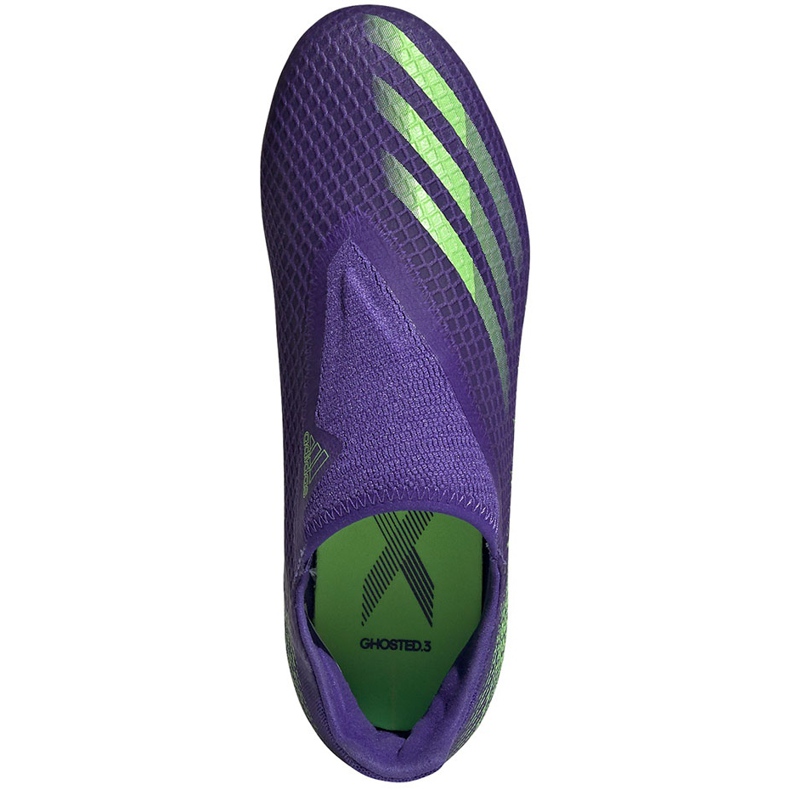 Chuteiras Adidas X Ghosted.3 Ll Fg Junior roxo-verde EH2015 tolet tolet 1