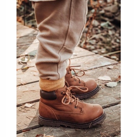 Apawwa Botas marrons infantis para meninos. Botas Moa marrom 1