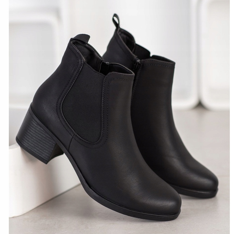 J. Star Botas em poste baixo preto 2