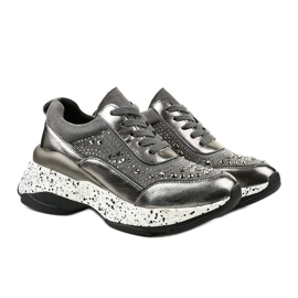 Tênis cinza de camurça de couro ecológico Quijor 2