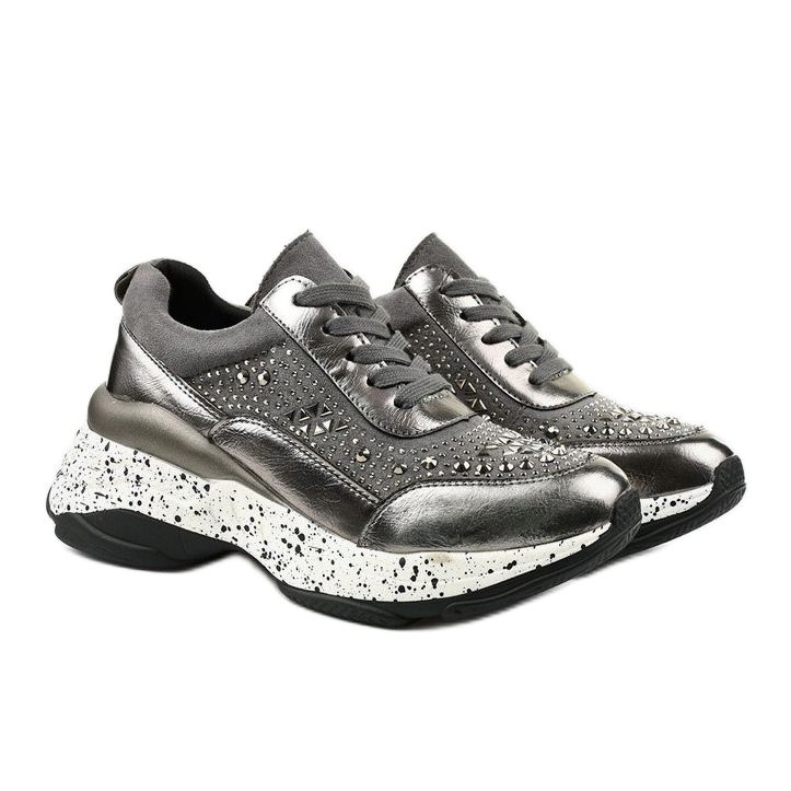 Tênis cinza de camurça de couro ecológico Quijor 2