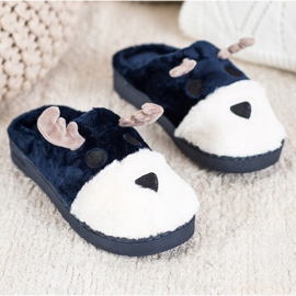 Bona Chinelos de rena bege branco azul marinho 1