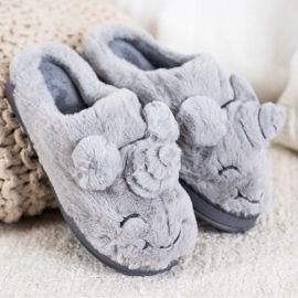 Bona Chinelos femininos de unicórnio cinza 1