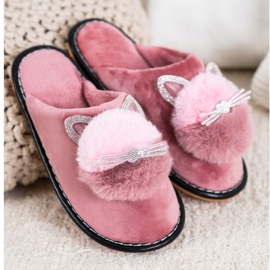 Bona Chinelos com zircônia cúbica rosa 1