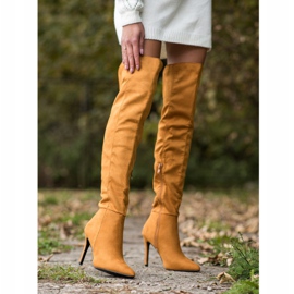Small Swan Botas de salto alto sexy amarelo 1