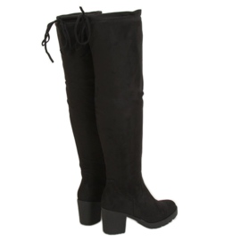 Botas pretas com salto largo PE253P Preto 2 Botas pretas com salto largo PE253P Preto 2