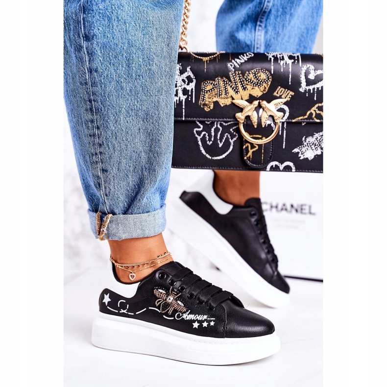 Tênis feminino esportivo com estilo Fly Black Amour preto 1