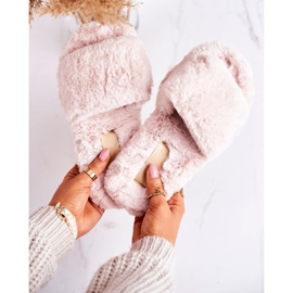 FRJ Chinelos de pele feminina, bege, dias frios 2