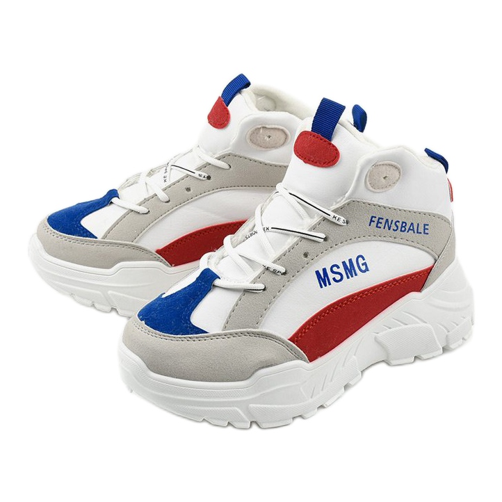 Tênis branco, tênis jeans com isolamento multicolorido 2