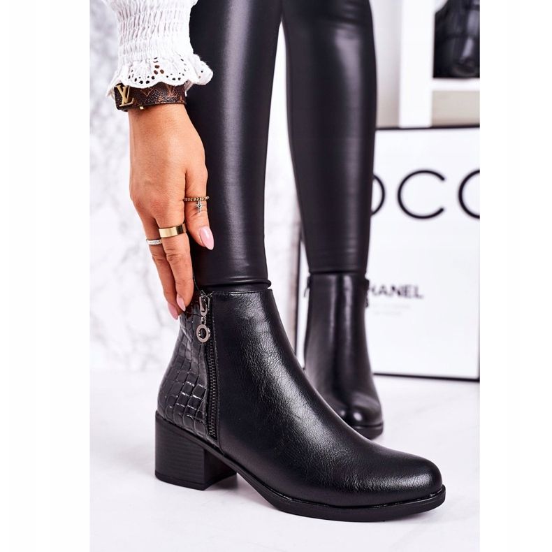 PJ1 Botas quentes femininas com salto alto Animal Print Black Confidence preto 2 PJ1 Botas quentes femininas com salto alto Animal Print Black Confidence preto 2