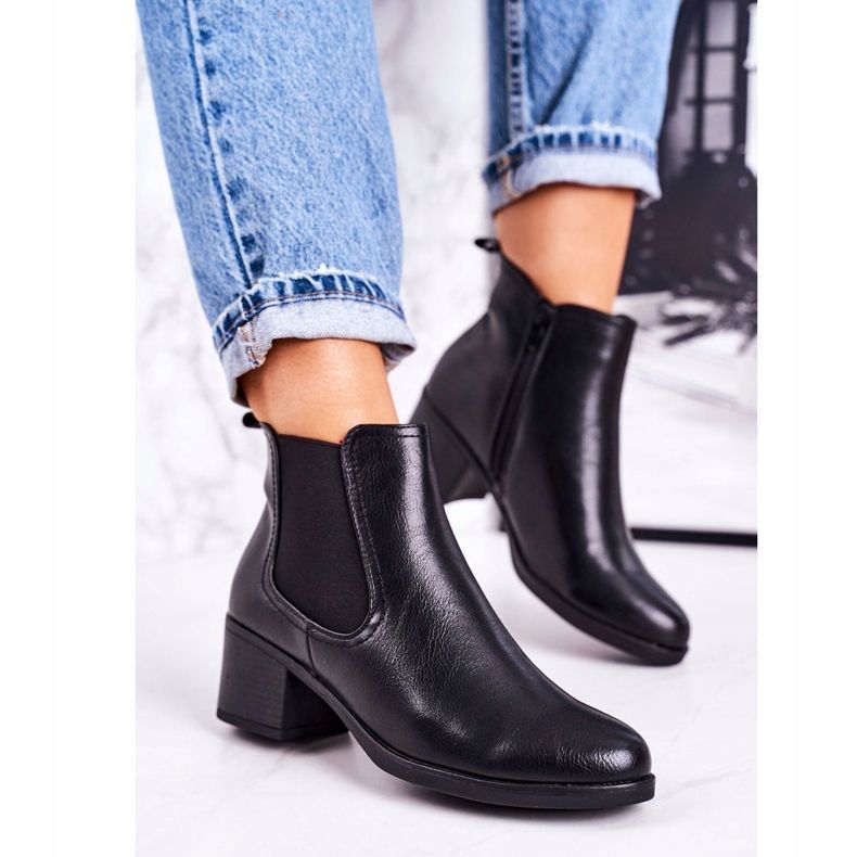 Botas quentes femininas Jodhpur botas com salto preto para sempre 2