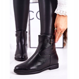 PJ1 Botas pretas de meia-calça femininas com fivela preto 2