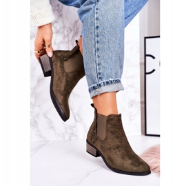 PJ1 Botas femininas clássicas do Chelsea Botas camurça verde escuro Walker cáqui 2