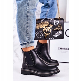 PJ1 Botas femininas quentes Chelsea Botas pretas de viajante preto 1