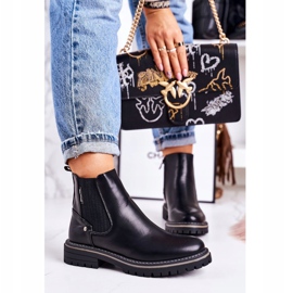 PJ1 Botas femininas quentes Chelsea Botas pretas de viajante preto 2