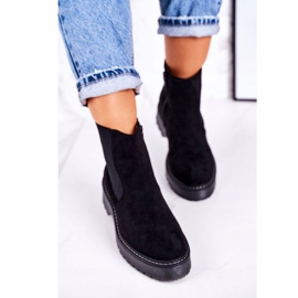 Botas femininas Botas jodhpur em camurça com sola de borracha preta Voyager preto 2