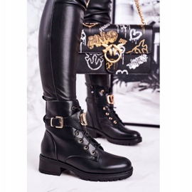 SEA Botas quentes femininas trabalhadoras ouro fivela preta Vera preto 1