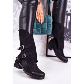 PS1 Botas quentes femininas com fivelas pretas Cassidy preto 1