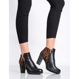 Goodin Botas com estampa de leopardo quente castanho preto 1 Goodin Botas com estampa de leopardo quente castanho preto 1