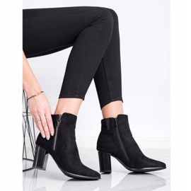 SHELOVET Botas elegantes com salto decorativo preto 2