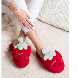 Bona Chinelos de morango vermelho cinza 1