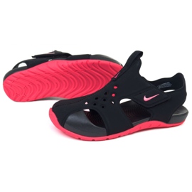 Sandálias Nike Sunray Protect 2 (PS) Jr 943826-003 preto rosa 1