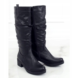 Botas pretas de salto baixo J19-87 pretas preto 1