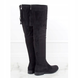 Botas pretas LH53-1 pretas de salto plano preto 1