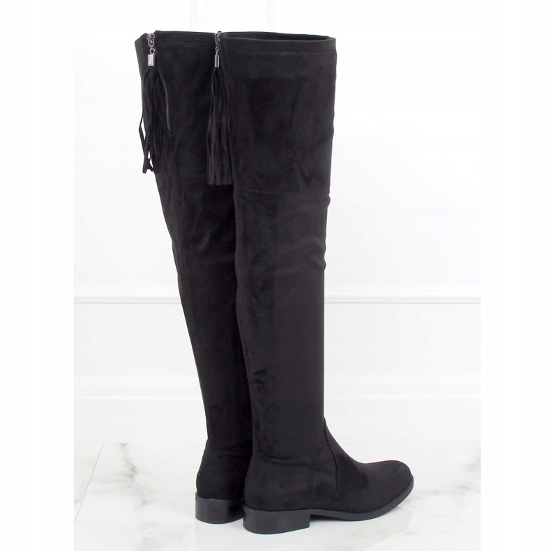 Botas pretas LH53-1 pretas de salto plano preto 1