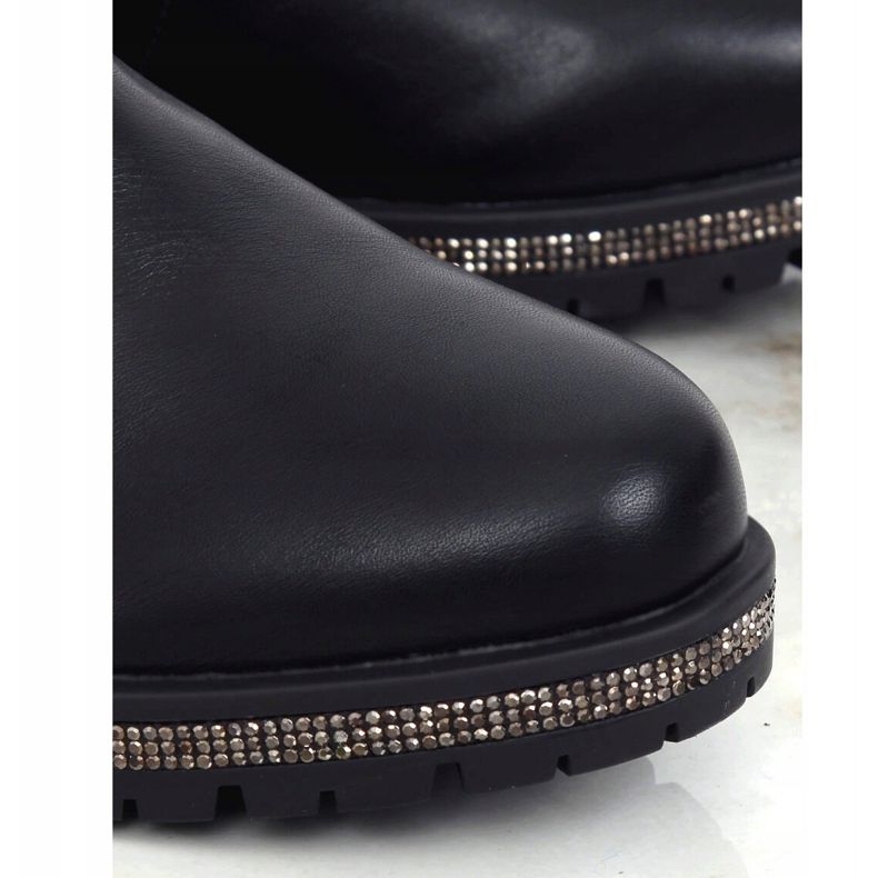 Botas de equitação femininas negras SG-501 pretas preto 1