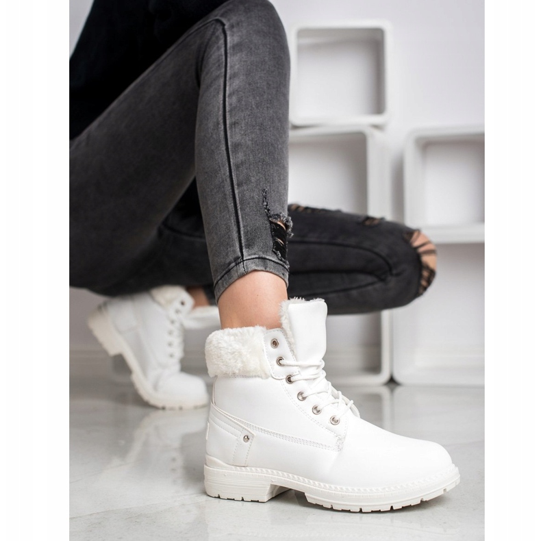 SHELOVET Botas de caminhada com pele branco 2 SHELOVET Botas de caminhada com pele branco 2