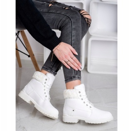 SHELOVET Botas de caminhada com pele branco 1