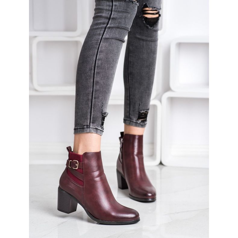 Ideal Shoes Botas Borgonha Casuais vermelho 2