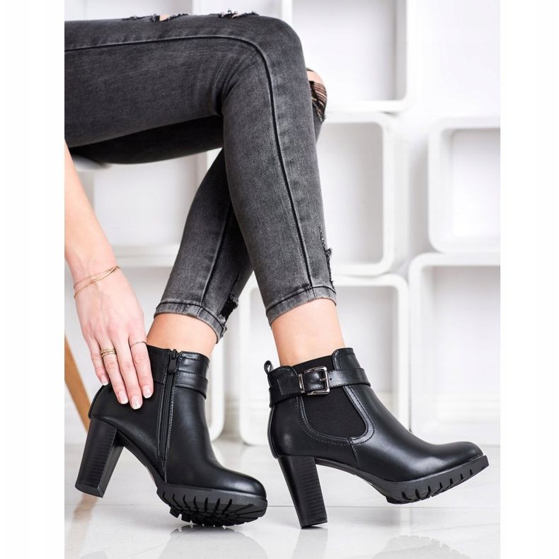 Queen Vivi Botas confortáveis ​​de salto alto preto 1