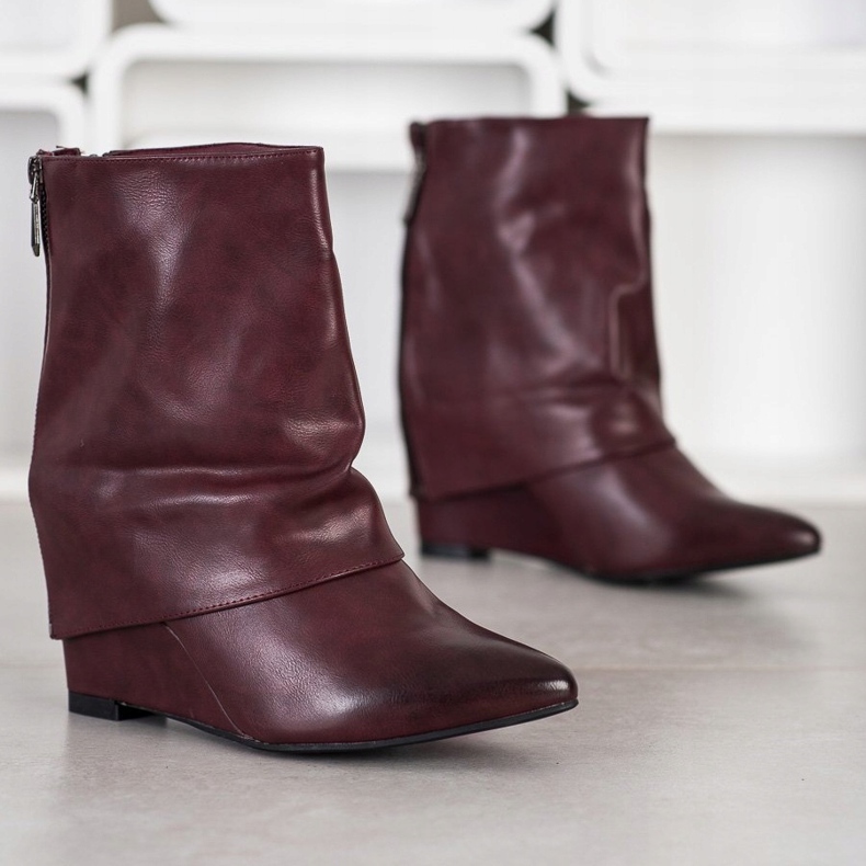 Sweet Shoes Botas de cunha da moda vermelho 1