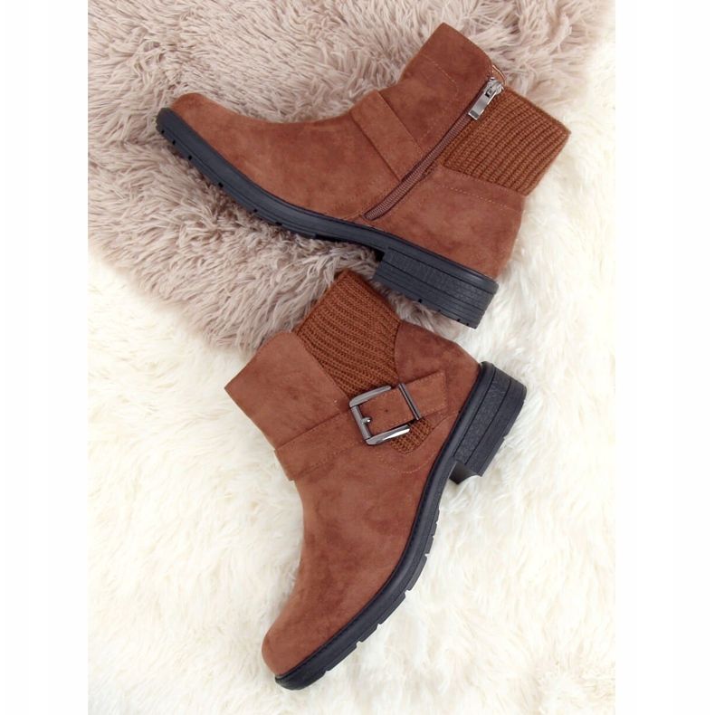 Botas marrons femininas marrons E2210 Camel castanho 1