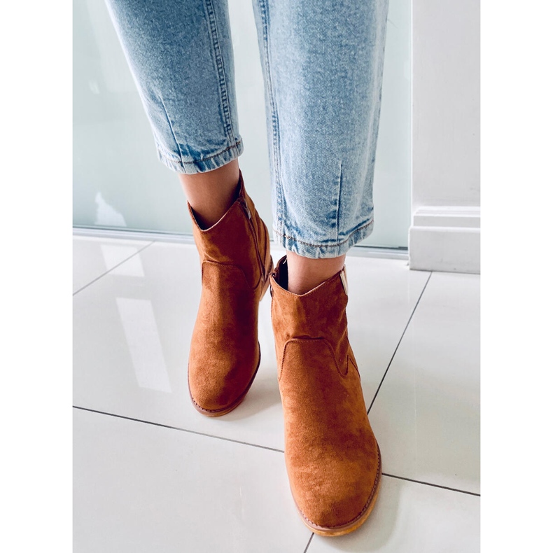 BM Botas em camelo de cunha oculta ZT1013 Camel castanho 1