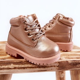 FRROCK Botas Armadilhas para Crianças Ouro Rosa Dexter 2