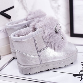 Botas de neve infantis com pele de prata Aurora 1