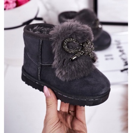 Botas de neve infantis com camurça cinza Amelia 1
