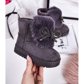 Botas de neve infantis com camurça cinza Amelia 1