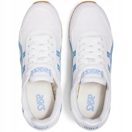 Sapatos femininos Asics Tiger Runner branco e azul 1192A160 102 1